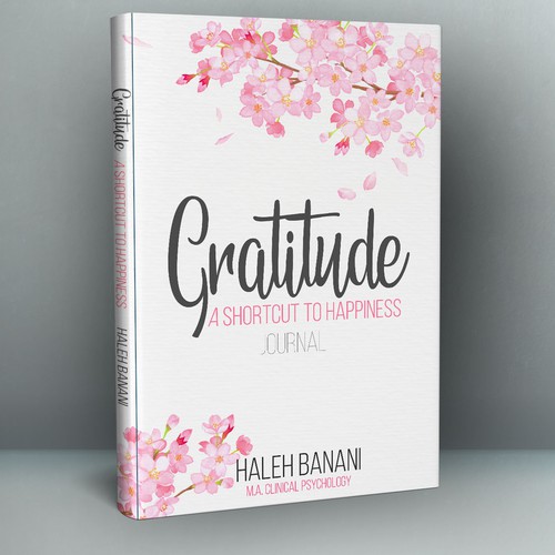 A Gratitude journal cover: Gratitude - A shortcut to happiness Réalisé par aikaterini