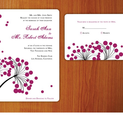Letterpress Wedding Invitations Design by lutijena