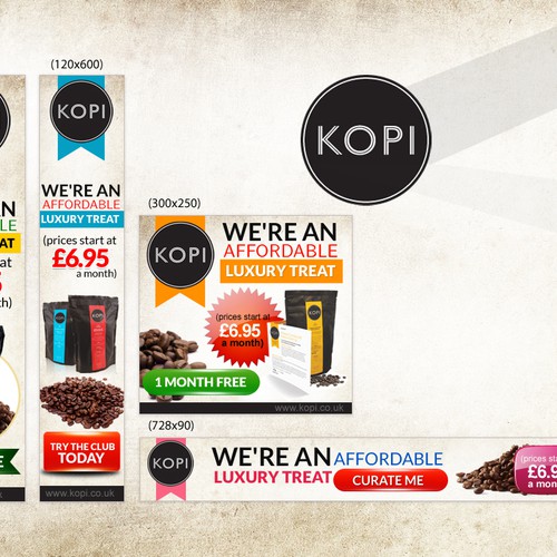Display Ads for the brand new Kopi Coffee Explorer Club Design by ADMAXCREATIONS