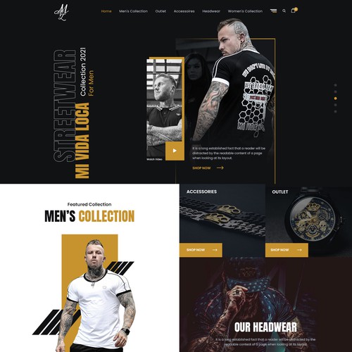 Mi vida loca Streetwear webdesign productpage and homepage Design by AKDCreative