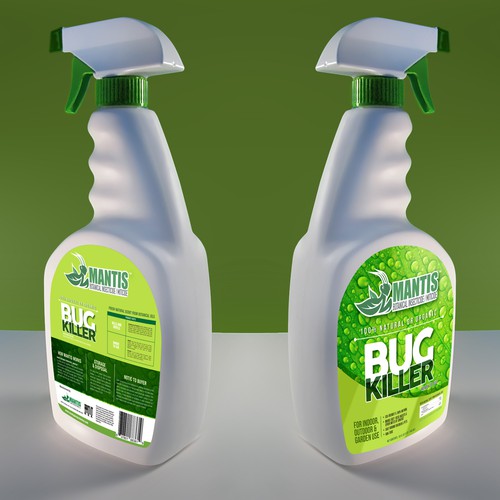 NATURAL & ORGANIC BUG KILLER SPRAY BOTTLE LABEL Design by leandropalencia84