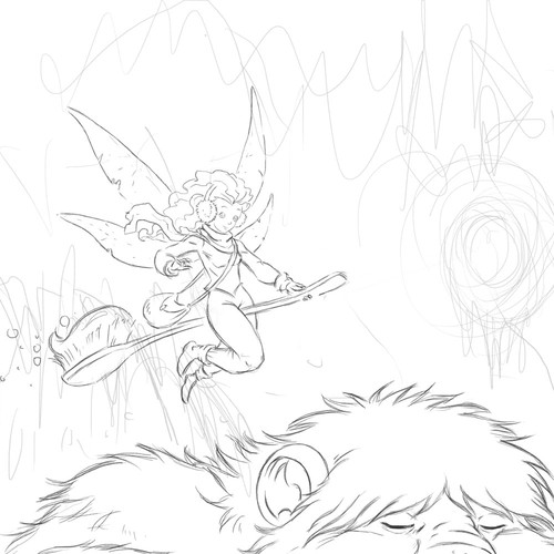 Childrens Book Cover about a Monsters' Tooth Fairy (ages 5-8) Design by vegetarian-zombie