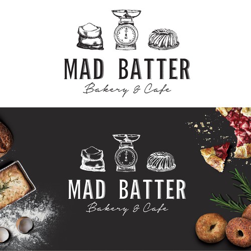  Mad  Batter Bakery Cafe  Logo  design contest