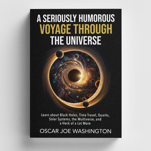 Design an exciting cover, front and back, for a book about the Universe. Diseño de -Saga-