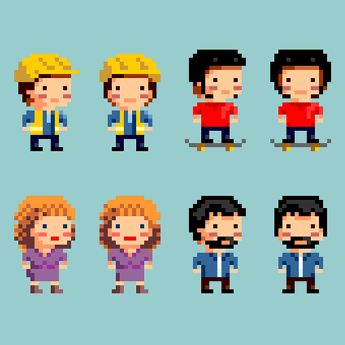 Create some 8-bit backgrounds, characters and items for a game Design von anisz