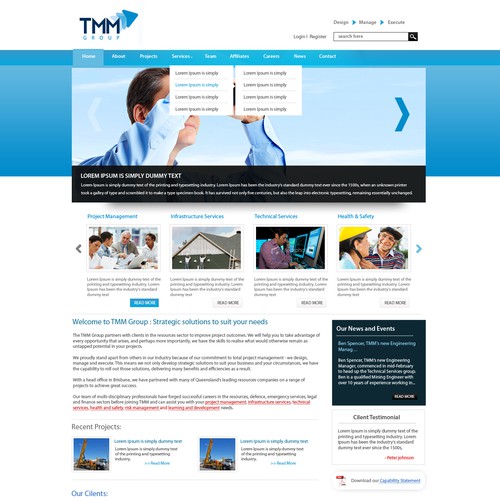 Help TMM Group Pty Ltd with a new website design Réalisé par skrboom3