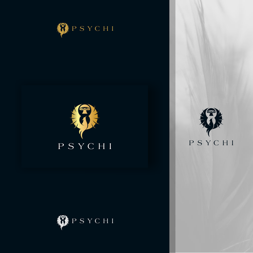 Psychi - a golden Phoenix and wild psilocybin mushrooms Design by Yo2X