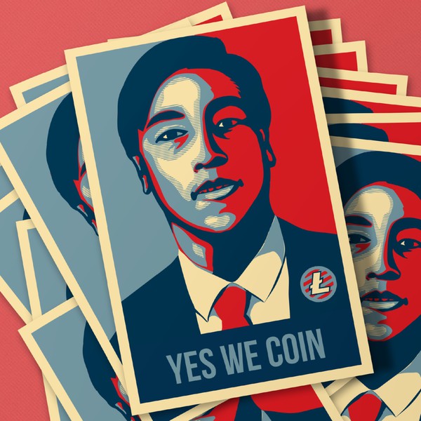 Portrait of Charlie Lee in famous Obama style