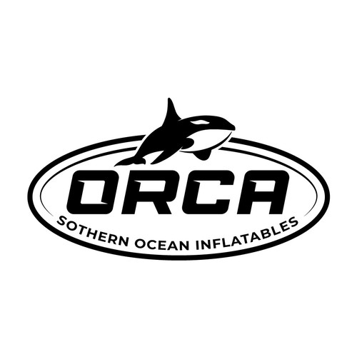 Boat brand logo  ORCA by SOUTHERN OCEAN INFLATABLES Design by AlarArtStudio™