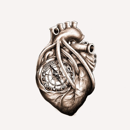 da vinci anatomical heart tattoo