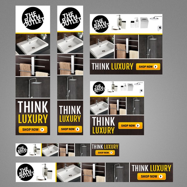 Design by Webzline titled "Create banner ads for a Bathroom Fixtures company"