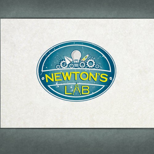 Vintage logo for Newton's Lab Design by digifx
