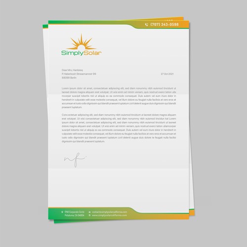 "Renewable Energy Company Letterhead" Design réalisé par Budiarto ™