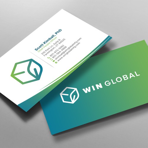 WIN Global Business Card Design Diseño de chandrayaan.creative