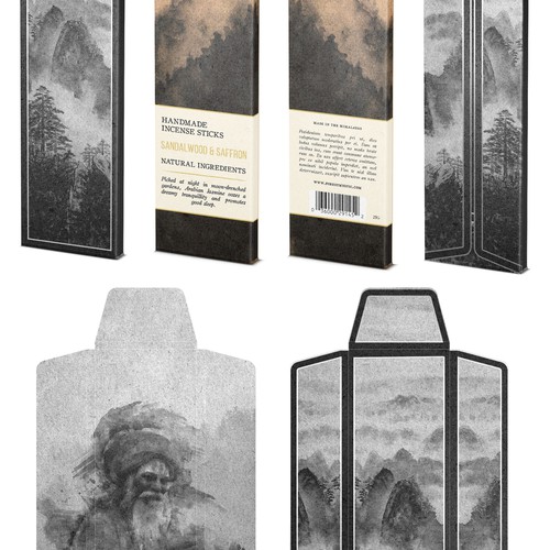 Mystical and elegant packaging for handmade natural incense Design by bcra