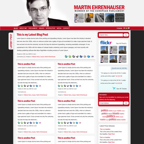 Wordpress Theme for MEP Martin Ehrenhauser Ontwerp door emzdesign
