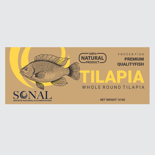 TILAPIA MASTER CARTON WITH YELLOW BACKGROUND Design by Moi_Designers