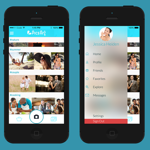 Award winning design for best in class mobile app PicsArt Design by muchanis