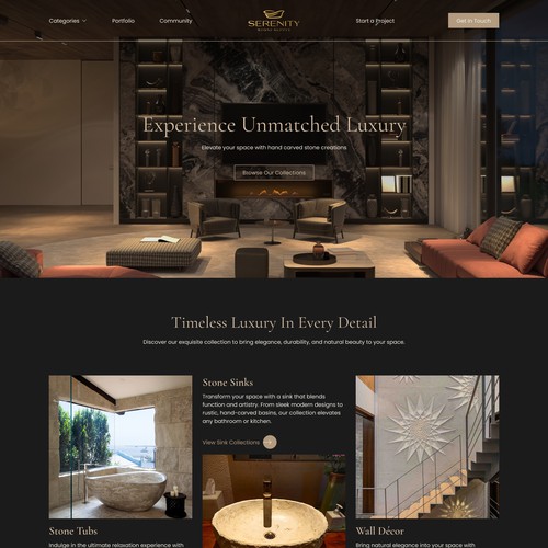 Designs | Create a Stunning Website for a Luxury Stone Brand – Serenity ...