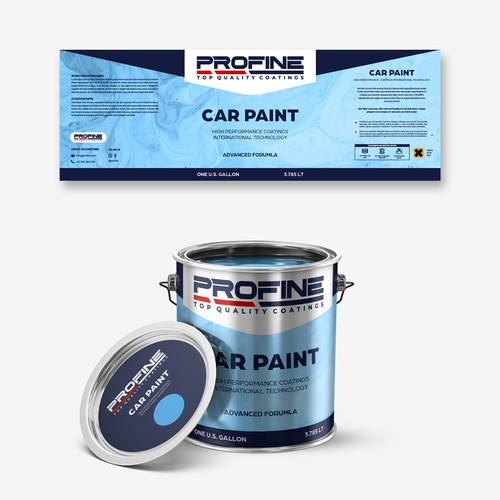 Label for our professional automotive and industrial coatings products Design by SRGrafica