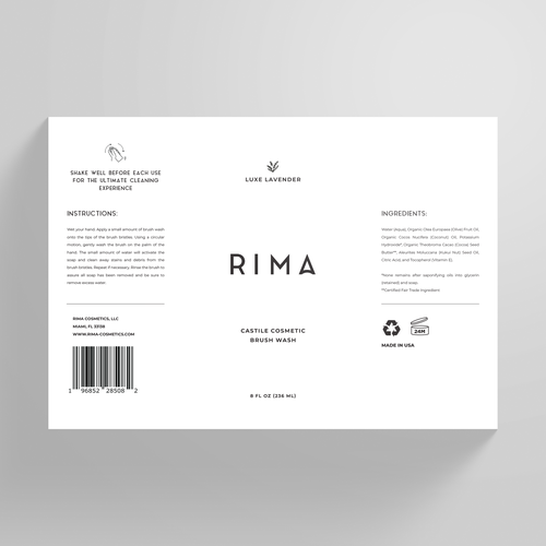 Minimalist Label for a luxury brand of cosmetic brush washes Design by hamdanas