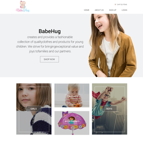 Landing page for Baby & Toddlar's  apparel collection Design by NS66