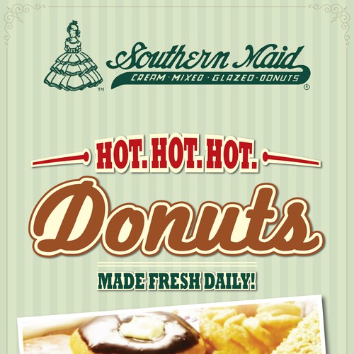 Create an ad for Southern Maid Donuts Diseño de Yaw Tong