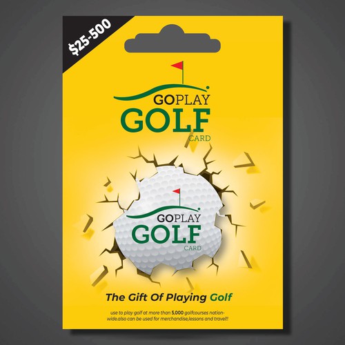 Go Play Golf Gift Card Packaging Postcard, flyer or print contest