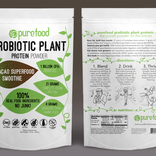 Diseño de Guaranteed Winner! - Design a Simple, Typography-driven Product Label for Our Healthy Protein Powder de ic0113