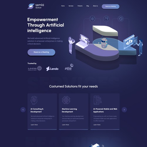 Design AI/Machine Learning Development Company Homepage di designangel07