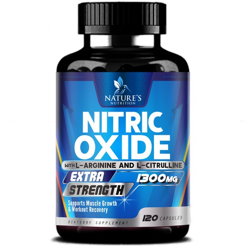 Nitric Oxide label design needed for Nature's Nutrition Diseño de agooshe