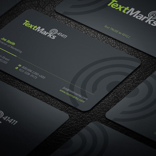 Create new business cards for text message provider Design by Advero