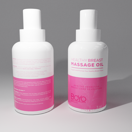 Diseño de design a classy, bold healthy breast massage oil label de babibola