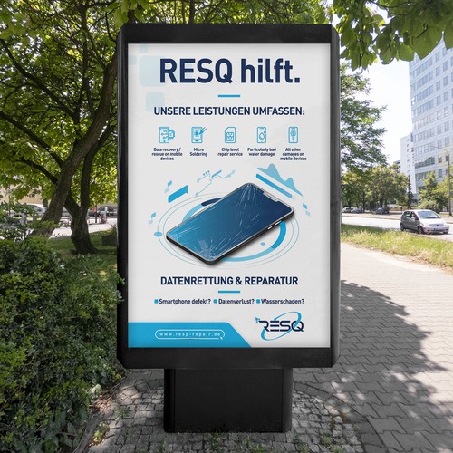 Clean & Nice Poster for Cell Phone Repair & Data Rescue Company Design by inventivao