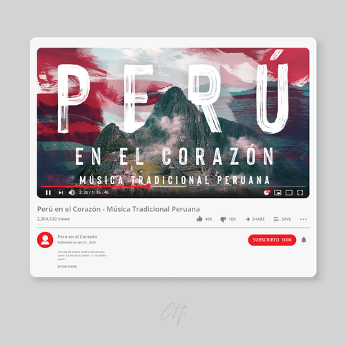 "Portada de youtube de un video de música peruana" winning Social media page by CHRISTIAN - CHSolez