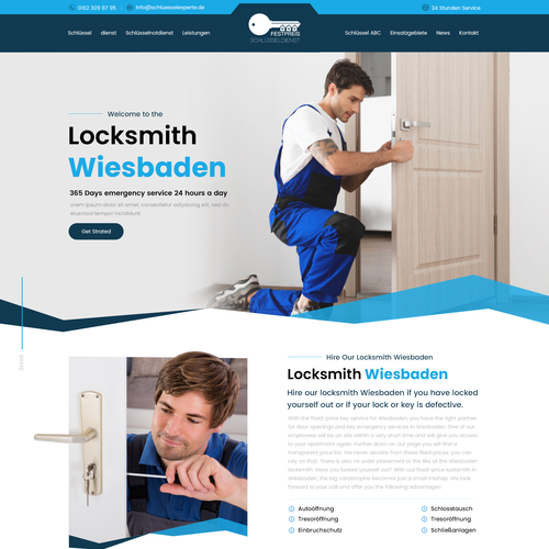 New trusting,  serious and brave design for local locksmith in Germany Design by Graphoria
