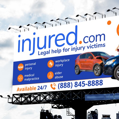 Injured.com Billboard Poster Design Design by GrApHiC cReAtIoN™