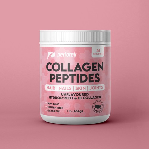 Packaging label for Collagen Peptides jar Design by EffieK