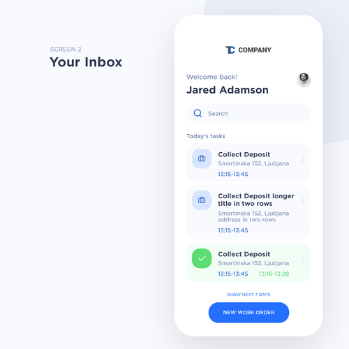 Clean and modern business app design Design by Volodymyr Boiarinov