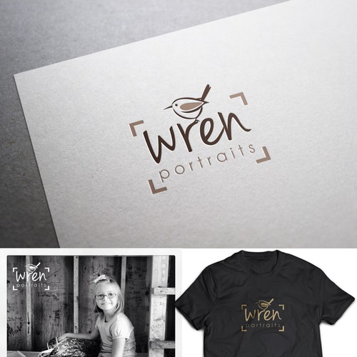 Create a fun logo for Wren Portraits, a family oriented portrait photographer-ontwerp door ultrastjarna