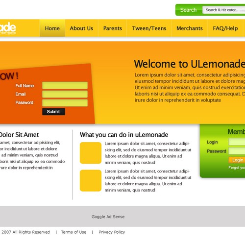 Logo, Stationary, and Website Design for ULEMONADE.COM Diseño de nasgorkam