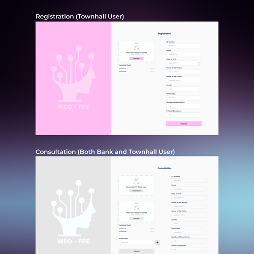 Please freely create the main (3) screens UI Design by Kishan.K