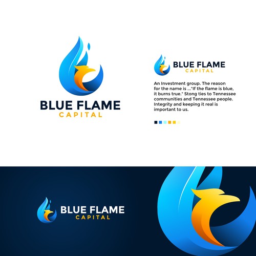We need a Blue Flame Logo worthy of classic car hood status...but not...really. Design by chilibrand