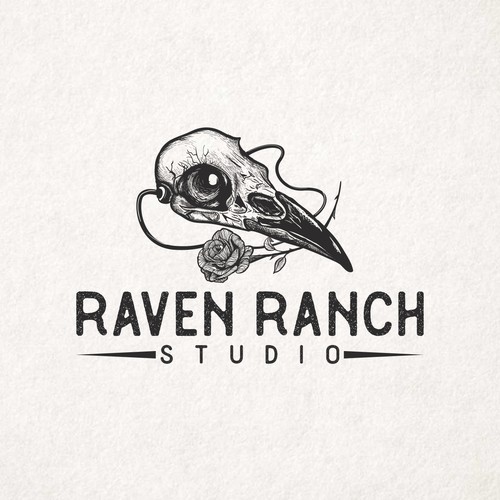 Raven skull logo for hire! Design by Bezzot!design