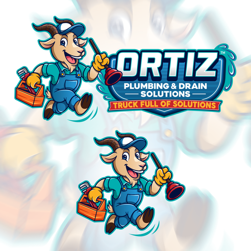 Design a bold GOAT mascot logo for a San Diego plumbing company Design by Evanscrea™