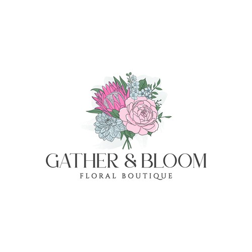 A gorgeous eye catching logo design for a new floral boutique Design by Betula♥️