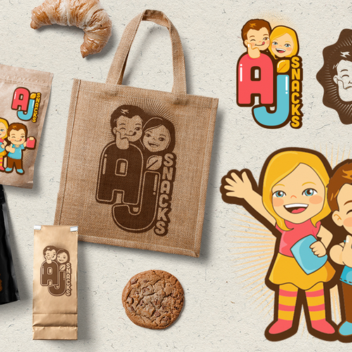 Create an Iconic Organic Kid's Snack Character Logo Design by Loveshugah