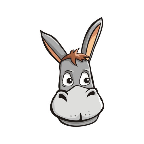 funny donkey face cartoon