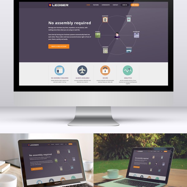 Design an award winning home page for eLEDGER