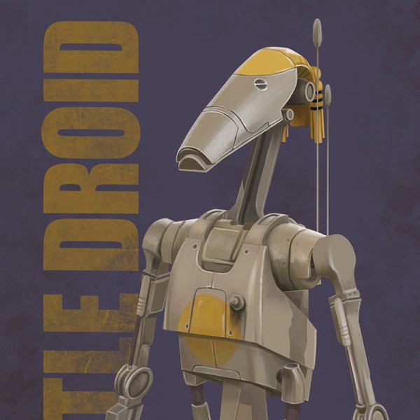 Battle droid hand drawn artwork